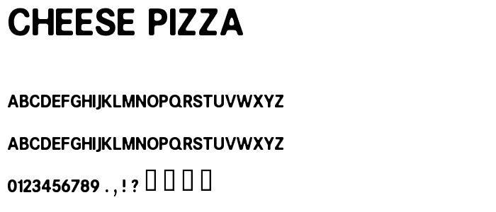 CHEESE PIZZA font